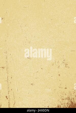 Blank aged paper background, vertical. A4 format, grunge textures in layers and can be edited. Stock Vector