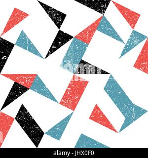 Seamless triangles pattern. Abstract grunge background Stock Vector
