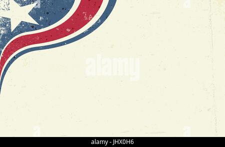 Grunge abstract America patriotic background. Star and red stripe , corner composition. Vector background Stock Vector