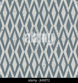 Seamless Vintage Rhombus Pattern. Grunge Textured Stock Vector