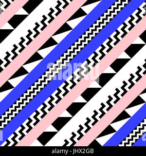 Retro color tribal seamless pattern. Fancy abstract geometric art print. Ethnic hipster ornamental lines backdrop. Stock Photo