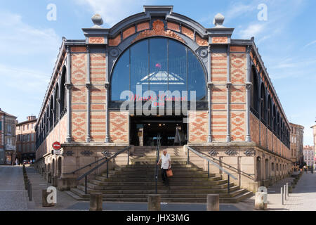 The covered market building in Albi, France Stock Photo