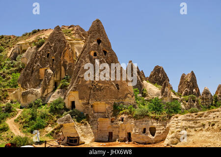 Cave dwellings at Goreme National Park in Cappadocia, Turkey. Stock Photo