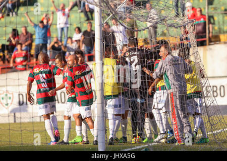 Campina Grande, Brazil. 15th Mar, 2020. Marcelinho Paraíba gives an  interview during a game between Perilima and Centro Sportivo Paraibano  (CSP), held this Sunday afternoon (15th) at the Ernani Sátyro stadium in