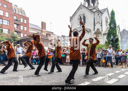 London, UK. 16th July, 2017. Dancers perform at the 7th Armenian Street Festival. © Guy Corbishley/Alamy Live News Stock Photo