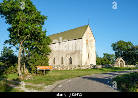 Källa old church  in Källa on Swedish Baltic sea island Öland. This historic abandoned church retains the appearance it had in the 13th century. Stock Photo