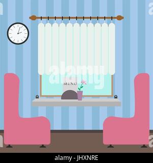 interior of the cafe in a flat style Stock Vector