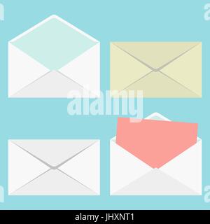 set of closed and open envelopes Stock Vector