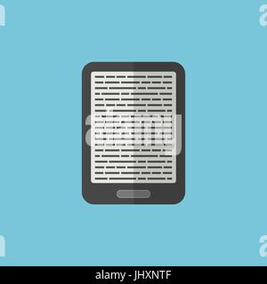 e-book reader icon in flat style Stock Vector