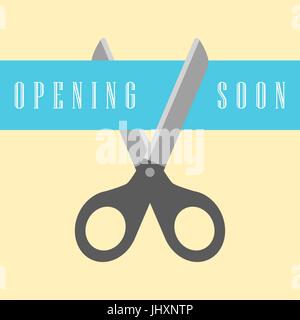 open concept, scissors cut the ribbon Stock Vector