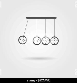 Newton's Cradle icon, concept of procrastination Stock Vector