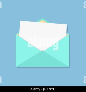open envelope with white sheet Stock Vector