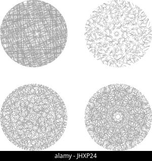 set of four hand drawn circle banners Stock Vector