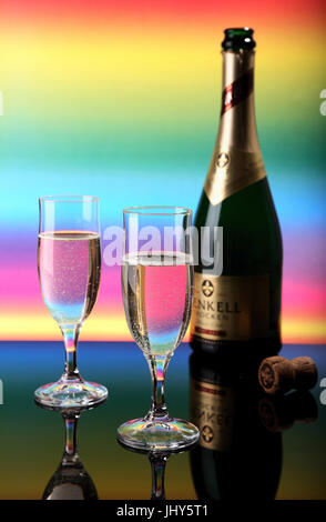 Champagne glasses, Sektglaeser Stock Photo