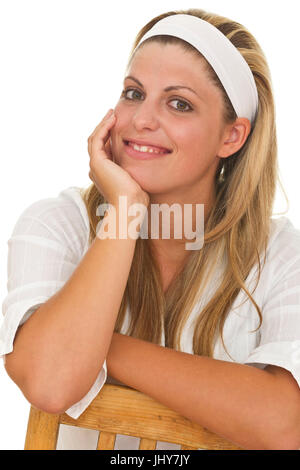 Young woman smiles - Young Woman is smiling, Junge Frau lächelt - Young Woman is smiling Stock Photo