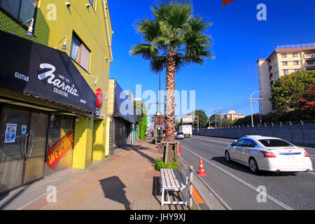 Fussa Base Side Street on Route 16 Alongside Yokota Air Base in Fussa city Tokyo Japan Stock Photo