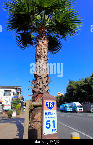 Fussa Base Side Street on Route 16 Alongside Yokota Air Base in Fussa city Tokyo Japan Stock Photo