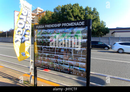 Fussa Base Side Street on Route 16 Alongside Yokota Air Base in Fussa city Tokyo Japan Stock Photo