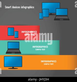 The smart gadgets, infographics, vector illustration Stock Vector