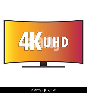 4K Ultra HD Modern Curved Screen Smart TV, vector Stock Vector