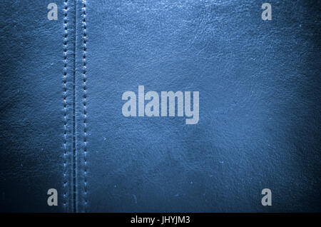 Sewing blue leather ,texture background Stock Photo