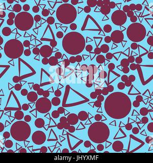 Seamless pattern with triangles and connected spots on a background. Vector repeating texture. Stock Vector