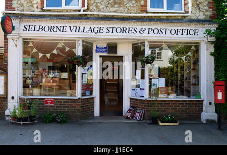 General view of the facade of Selborne Village Stores & Post Office in the pretty village of Selborne, Hampshire, UK. 9 July 2017. Stock Photo