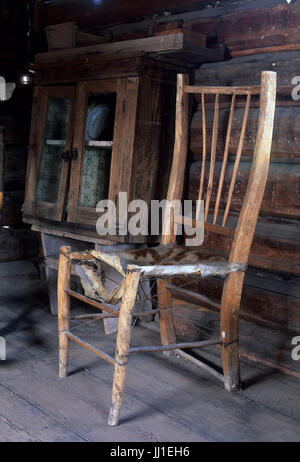 Rustic furniture, Old Molson Museum, Molson, Washington Stock Photo