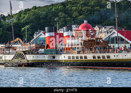 PS Waverley, last seagoing passenger-carrying paddle steamer in the port of Oban, Argyll and Bute, Scotland Stock Photo