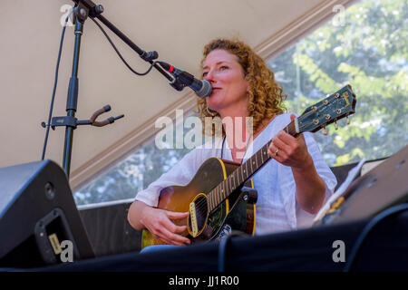 Kathleen Edwards performing at the 40th Annual Vancouver Folk Music Festival, Vancouver, British Columbia, Canada. at the 40th Annual Vancouver Folk M Stock Photo