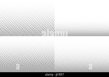 Vector lines gradient background for brochure. Grey unusual texture, line rhythm patterns collection. Vector linear seamless texture Stock Vector