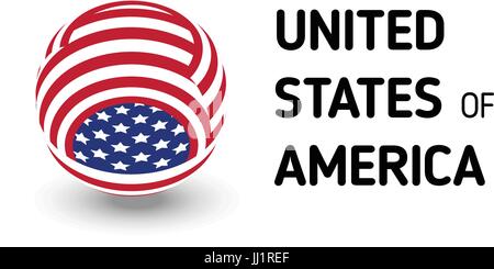 United states of America vector unusual abstract circle sign. USA isolated logo on white background emblem. Independence day of US symbol Stock Vector