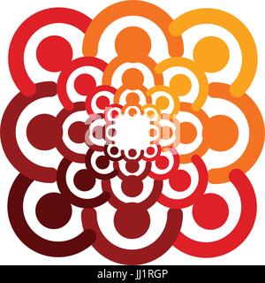 Abstract vector logo depicting the stylized people, who hold hands and are united in a union, human help and cohesion Stock Vector