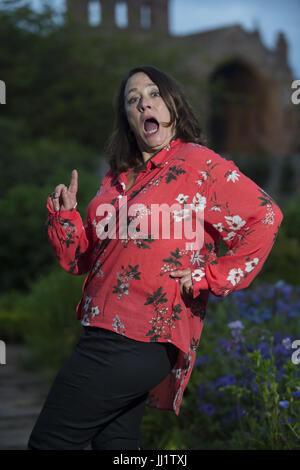 Arabella Weir sits for portraits as she attends the 'Borders Book Festival' in Melrose.  Featuring: Arabella Weir Where: Melrose, United Kingdom When: 16 Jun 2017 Credit: Euan Cherry/WENN.com Stock Photo