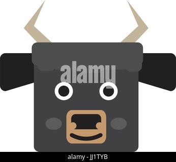 Isolated bull face Stock Vector
