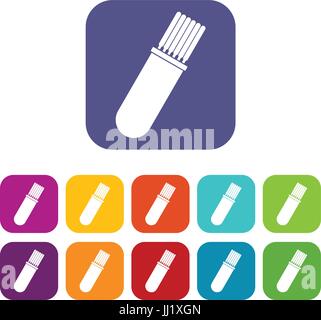 Welding Rods icons set flat Stock Vector
