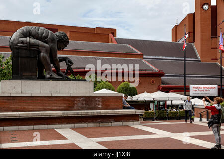 'Newton' after William Blake statue (by Eduardo Paolozzi), British Library, London, England, United Kingdom Stock Photo