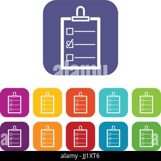 To do list icons set flat Stock Vector