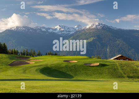 Crans sur Sierre Golf Club, Switzerland Stock Photo