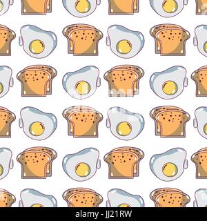 delicious slice breads and fried egg background Stock Vector