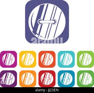 Red fabric texture and sewn button cartoon icon Stock Vector Image ...