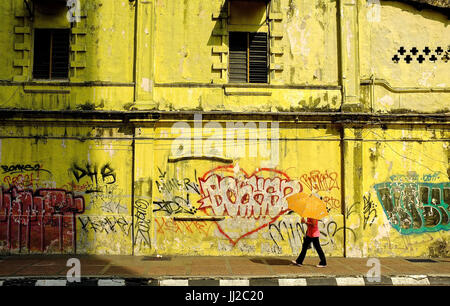 Graffiti on a wall in downtown, Kuala Lumpur, Malaysia Stock Photo