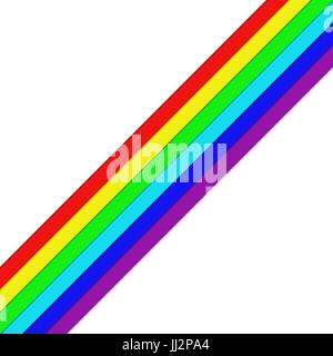 Diagonal rainbow colored stripes - vector graphic element Stock Vector