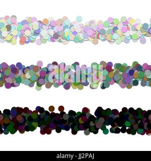 Seamless dot pattern paragraph dividing line design set - vector graphic elements from colorful circles Stock Vector