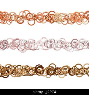 Circle pattern separator line decoration set from colored rings - repeatable vector graphic elements Stock Vector