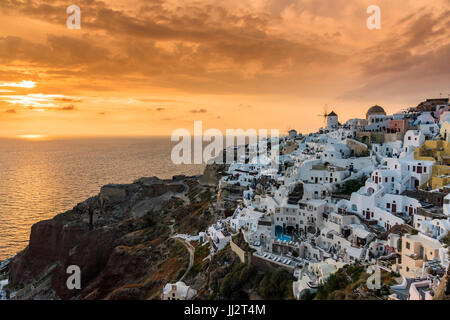 Sunset view, Oia, Santorini, South Aegean, Greece Stock Photo