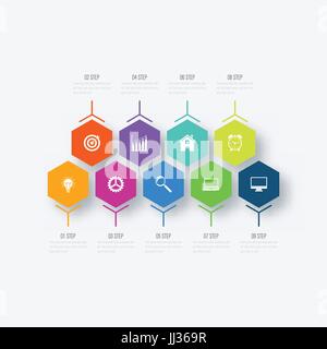 Vector illustration infographics nine options Stock Vector