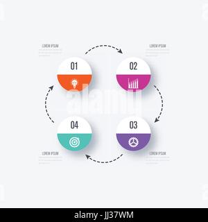 Infographics template four options with circle Stock Vector