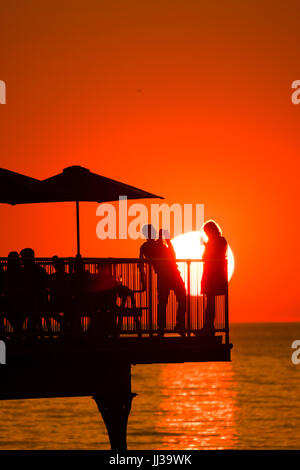 Spectacular Golden Sunset Over The Calm Waters Of Green Bay And 