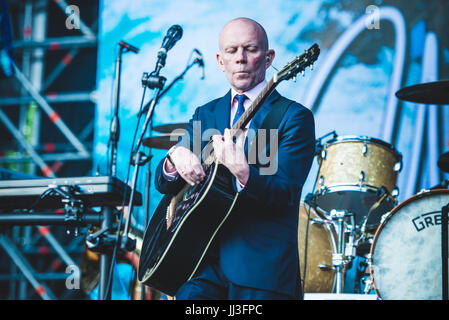 Barolo, Italy. 17th July, 2017. Erasure performing live on stage in Barolo, at the Collisioni Festival, opening for Robbie Williams. Credit: Alessandro Bosio/Alamy Live News Stock Photo